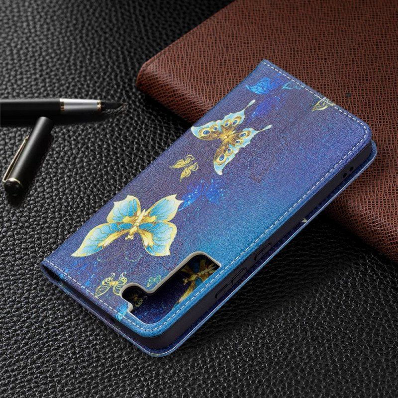 Etui Na Telefon do Samsung Galaxy S22 5G Etui Folio Kolorowe Motyle