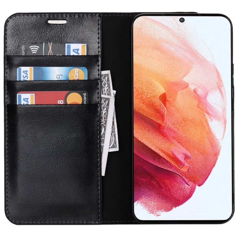 Etui Na Telefon do Samsung Galaxy S22 5G Etui Folio Prawdziwa Skóra