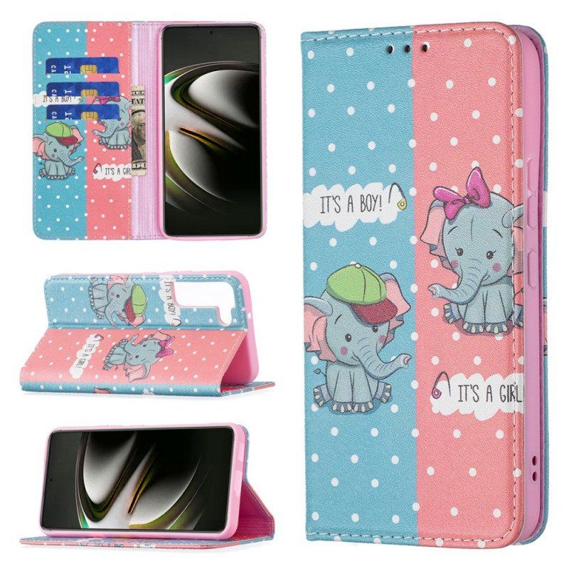 Etui Na Telefon do Samsung Galaxy S22 5G Etui Folio Słoniątka