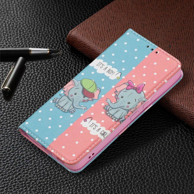 Etui Na Telefon do Samsung Galaxy S22 5G Etui Folio Słoniątka