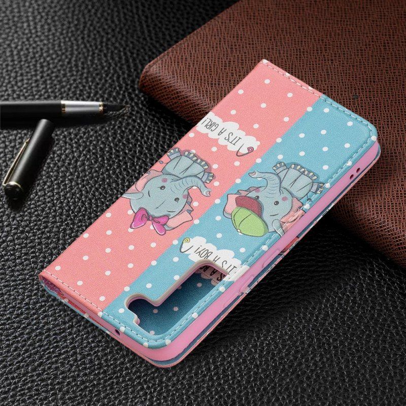 Etui Na Telefon do Samsung Galaxy S22 5G Etui Folio Słoniątka