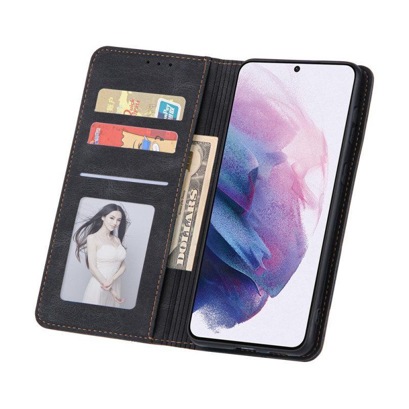 Etui Na Telefon do Samsung Galaxy S22 5G Etui Folio Stylowa Skórzana Linia