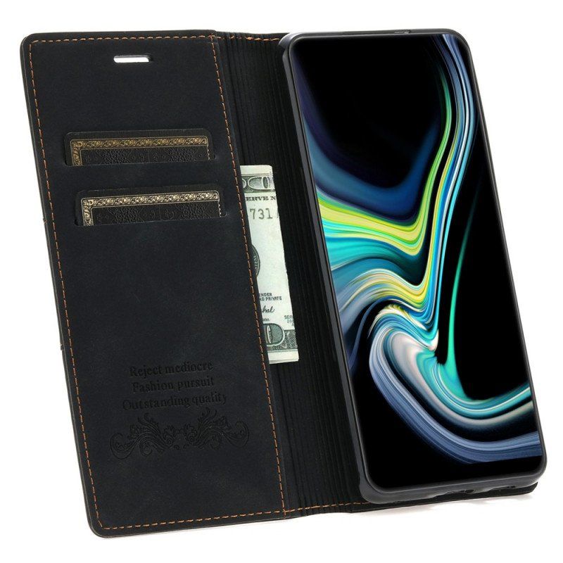 Etui Na Telefon do Samsung Galaxy S22 5G Etui Folio Stylowe Skórzane Przeszycia Magnetyczne Zapięcie