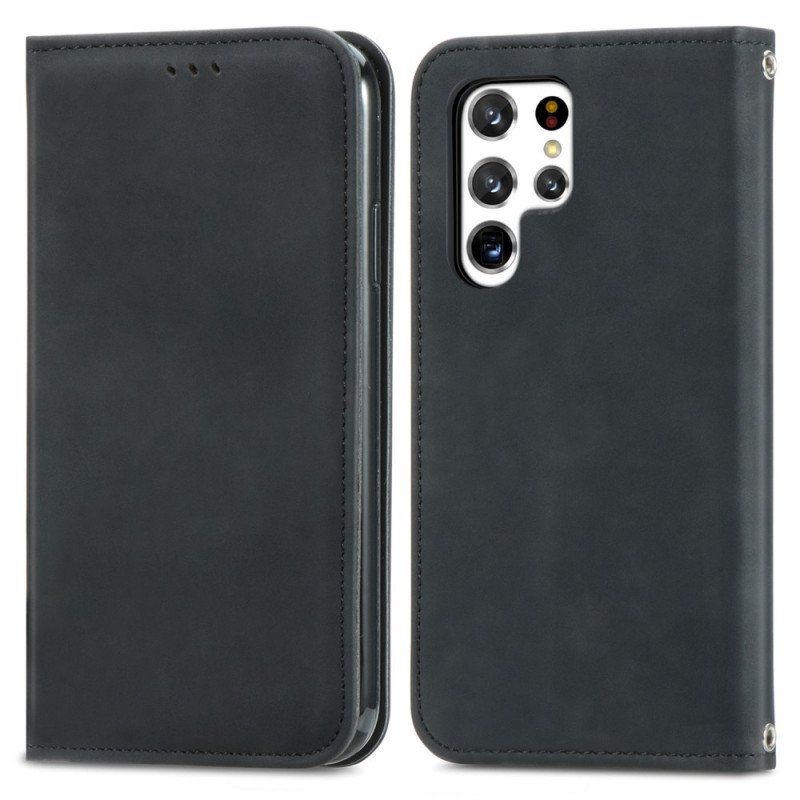 Etui Na Telefon do Samsung Galaxy S22 Ultra 5G Etui Folio Dotyk Skóry