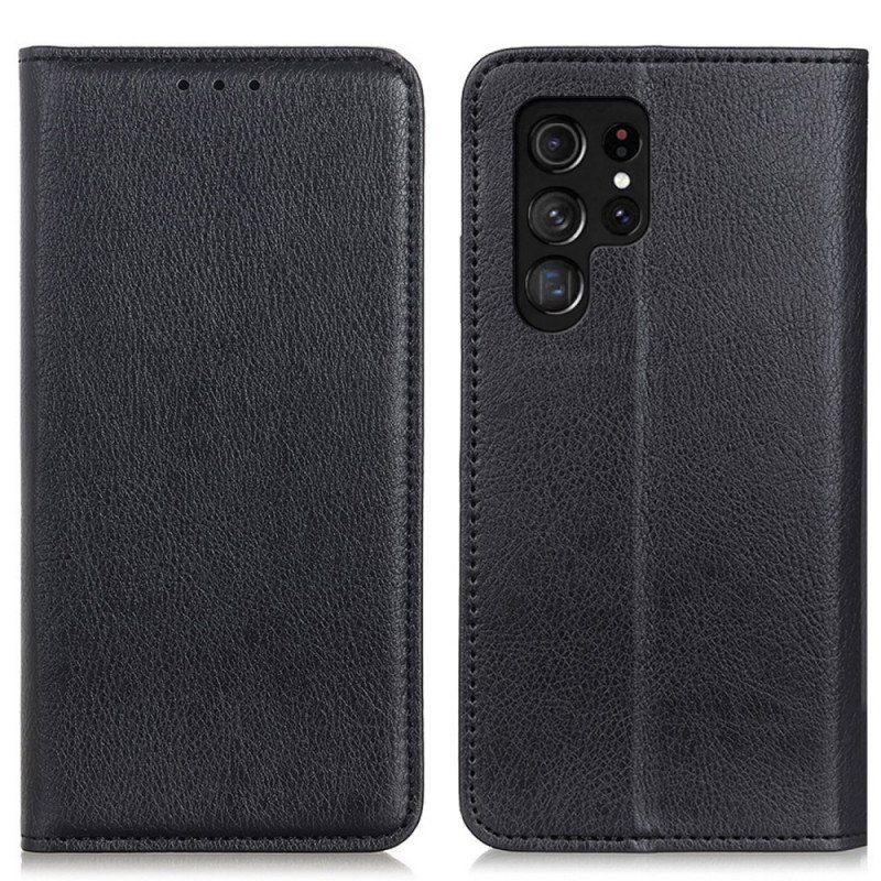 Etui Na Telefon do Samsung Galaxy S22 Ultra 5G Etui Folio Elegancka Dwoina Skóry Liczi