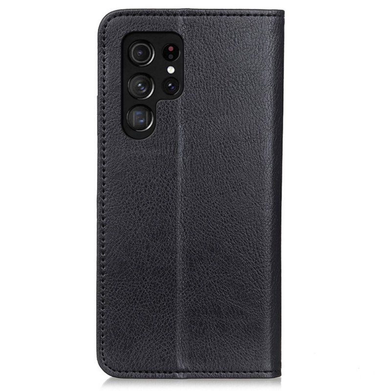 Etui Na Telefon do Samsung Galaxy S22 Ultra 5G Etui Folio Elegancka Dwoina Skóry Liczi