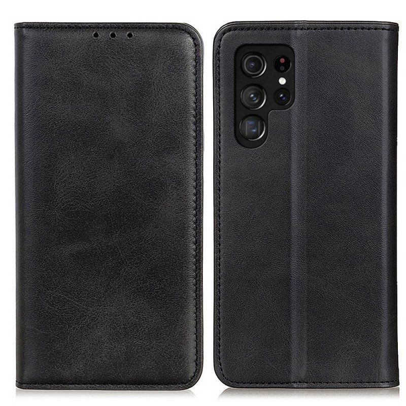 Etui Na Telefon do Samsung Galaxy S22 Ultra 5G Etui Folio Elegancka Dwoina Skórzana