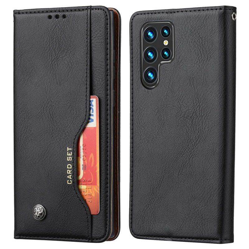 Etui Na Telefon do Samsung Galaxy S22 Ultra 5G Etui Folio Etui Na Karty Ze Sztucznej Skóry