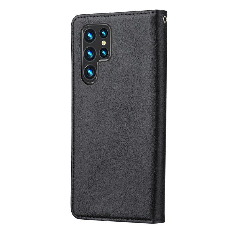 Etui Na Telefon do Samsung Galaxy S22 Ultra 5G Etui Folio Etui Na Karty Ze Sztucznej Skóry