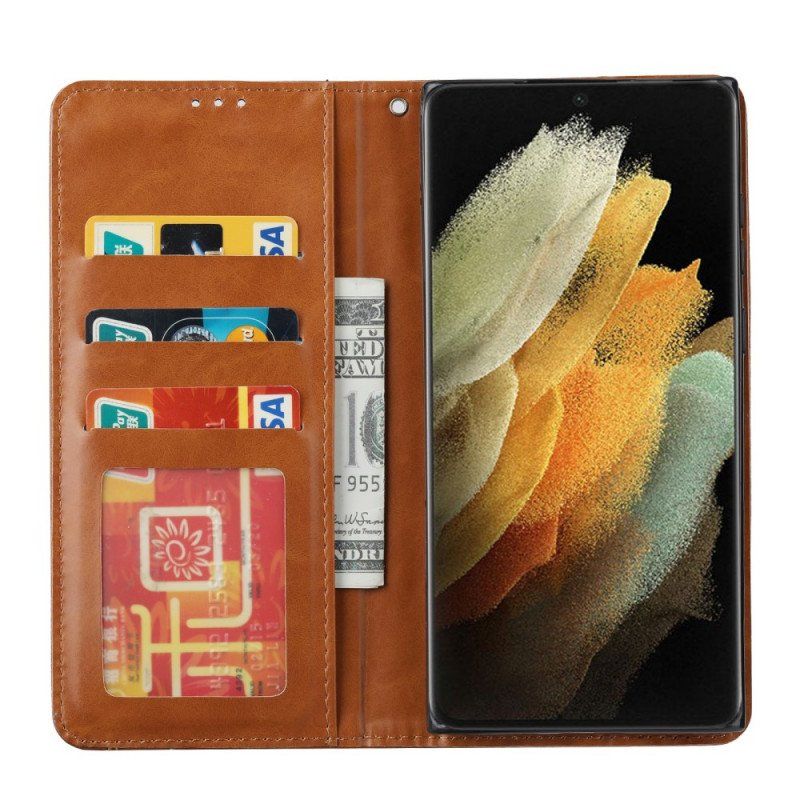 Etui Na Telefon do Samsung Galaxy S22 Ultra 5G Etui Folio Etui Na Karty Ze Sztucznej Skóry