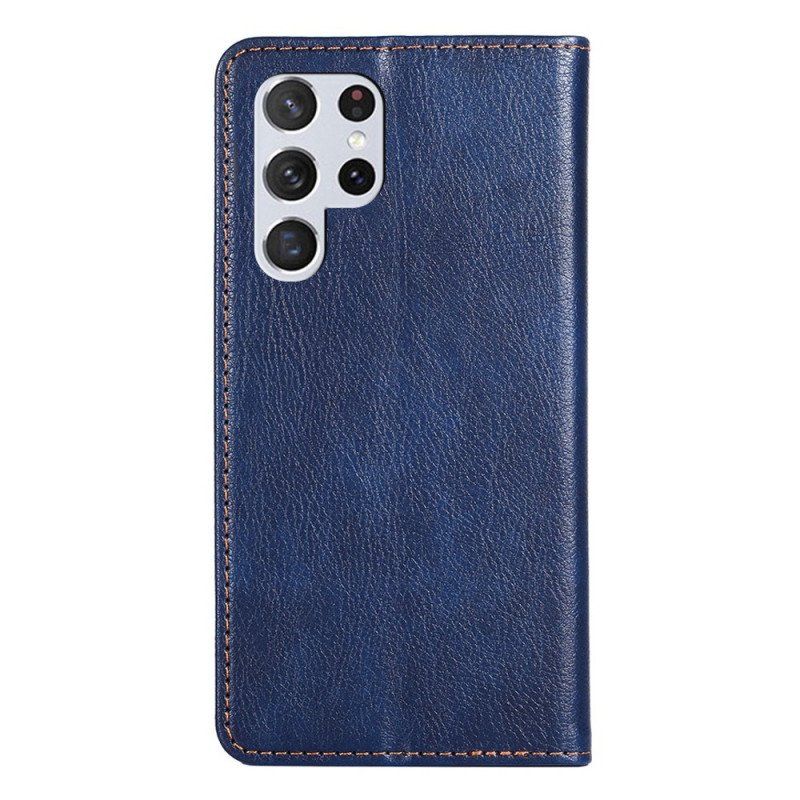 Etui Na Telefon do Samsung Galaxy S22 Ultra 5G Etui Folio Przeszycia Ze Sztucznej Skóry