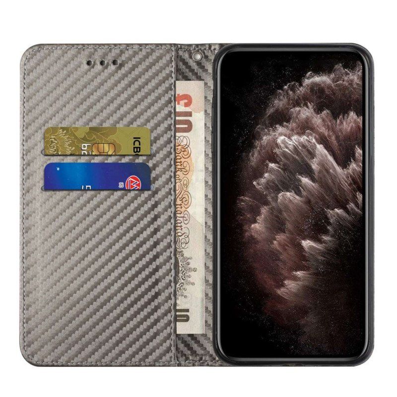 Etui Na Telefon do Samsung Galaxy S23 5G z Łańcuch Etui Folio Pasek W Stylu Włókna Węglowego