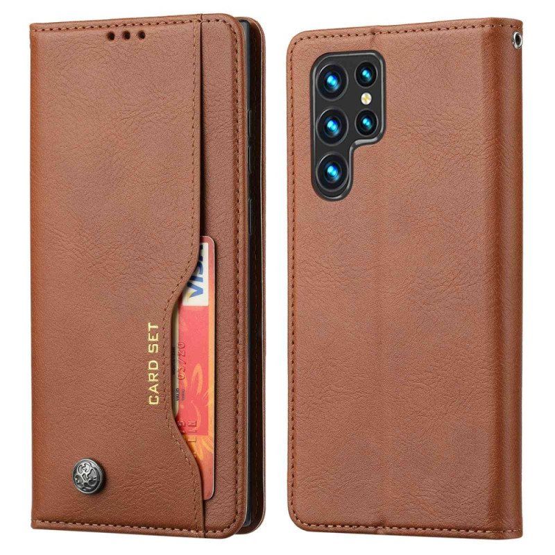 Etui Na Telefon do Samsung Galaxy S23 Ultra 5G Etui Folio Etui Na Karty Ze Sztucznej Skóry