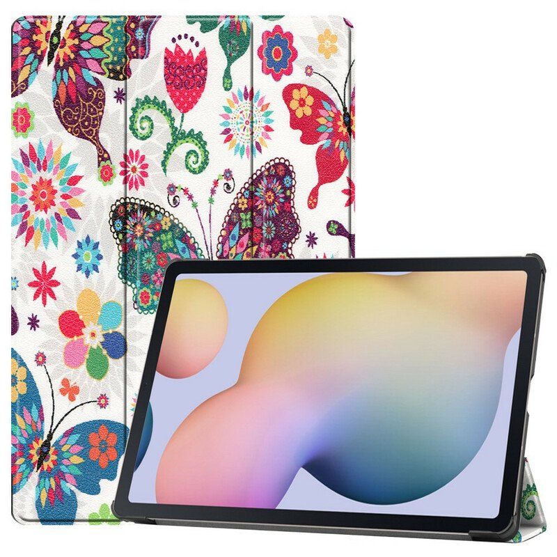 Etui Na Telefon do Samsung Galaxy Tab S8 Plus / Tab S7 Plus Ulepszone Motyle I Kwiaty