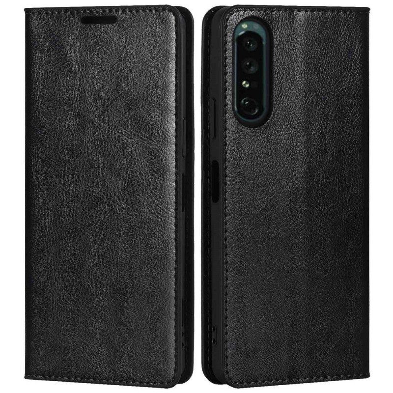 Etui Na Telefon do Sony Xperia 1 IV Etui Folio Prawdziwa Skóra