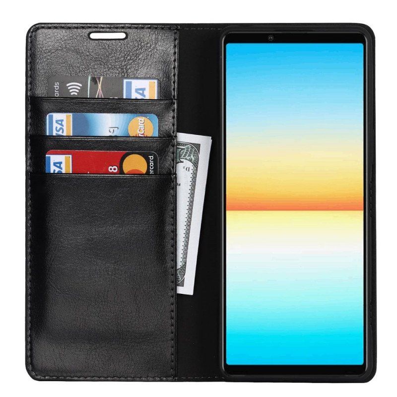 Etui Na Telefon do Sony Xperia 1 IV Etui Folio Prawdziwa Skóra