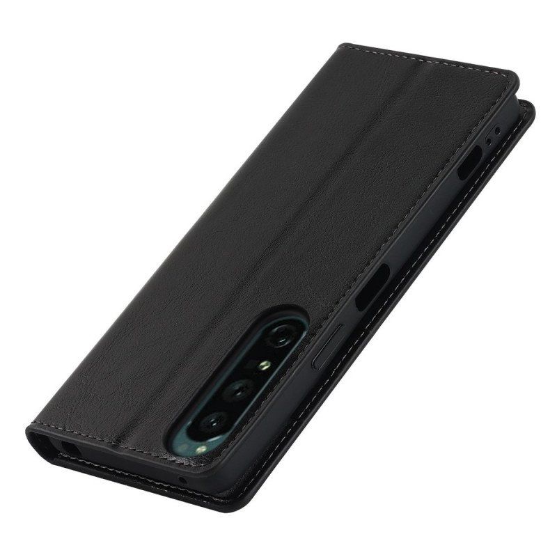 Etui Na Telefon do Sony Xperia 1 IV Etui Folio Prawdziwa Skóra