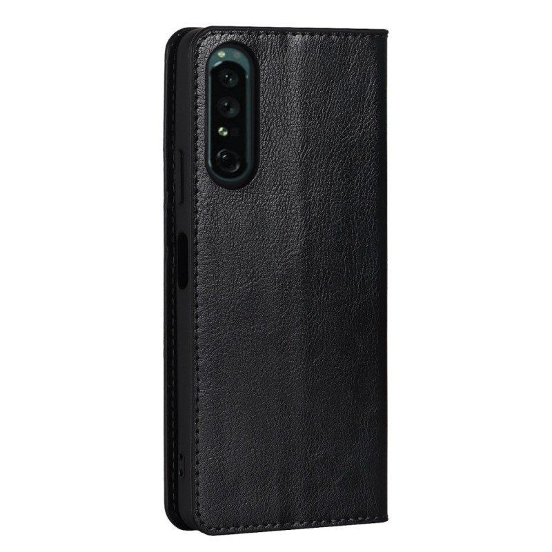 Etui Na Telefon do Sony Xperia 1 IV Etui Folio Prawdziwa Skóra