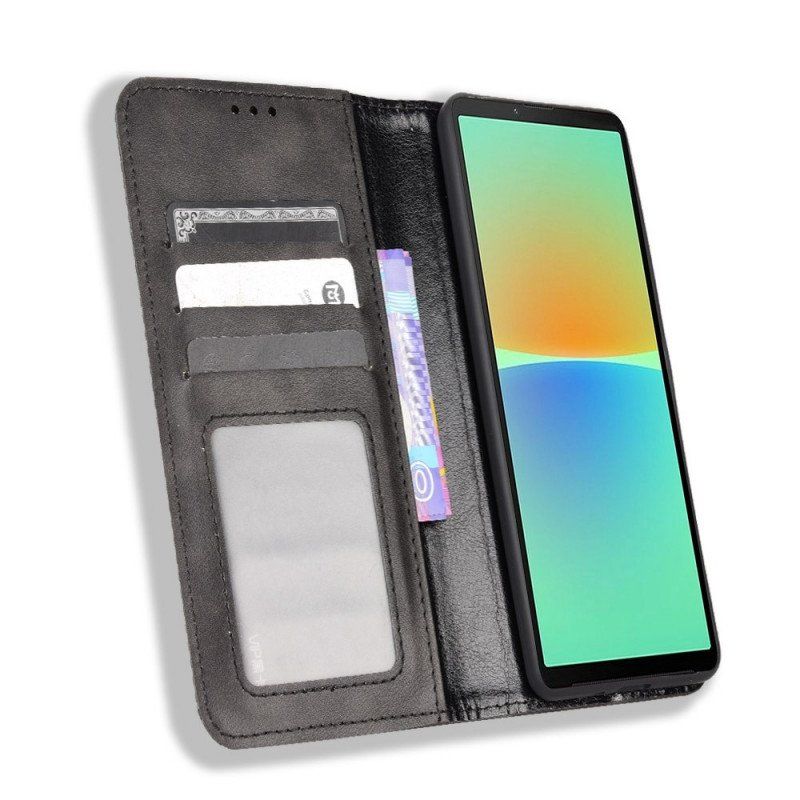 Etui Na Telefon do Sony Xperia 10 IV Etui Folio Stylizowany Skórzany Styl