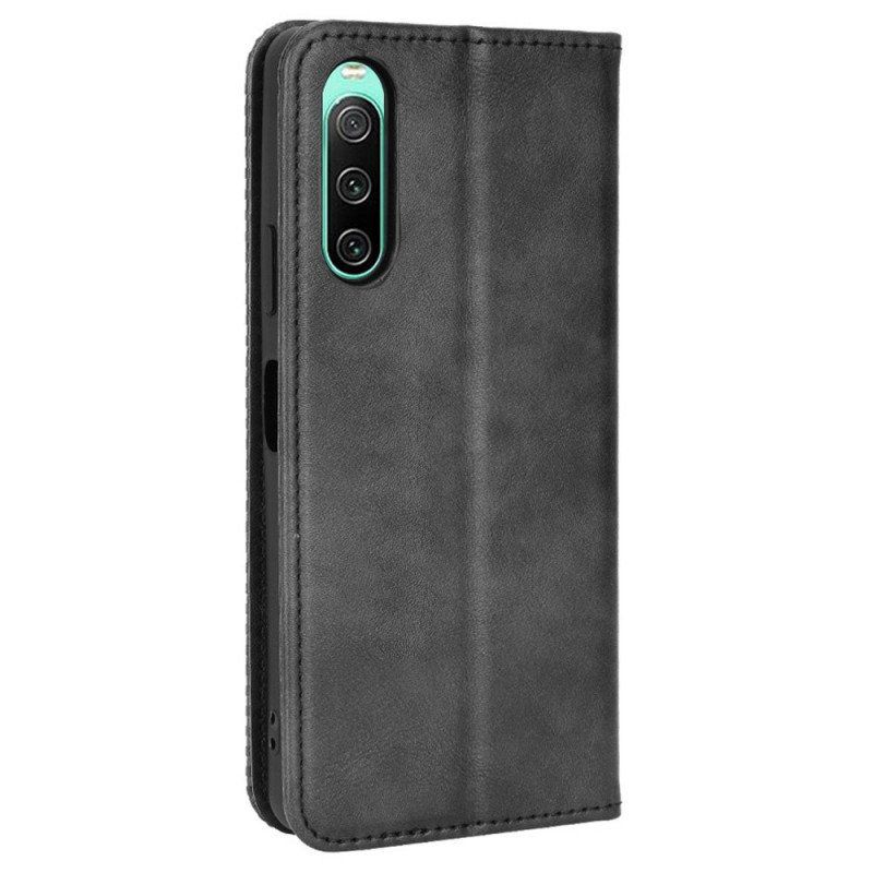 Etui Na Telefon do Sony Xperia 10 IV Etui Folio Stylizowany Skórzany Styl