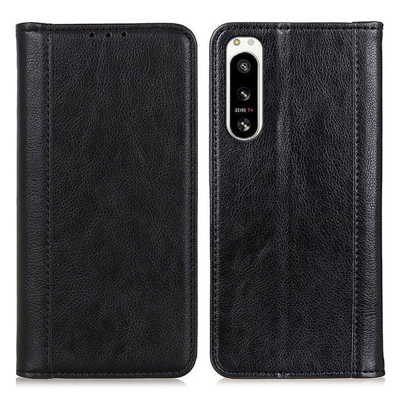 Etui Na Telefon do Sony Xperia 5 IV Etui Folio Dwoina Skóry