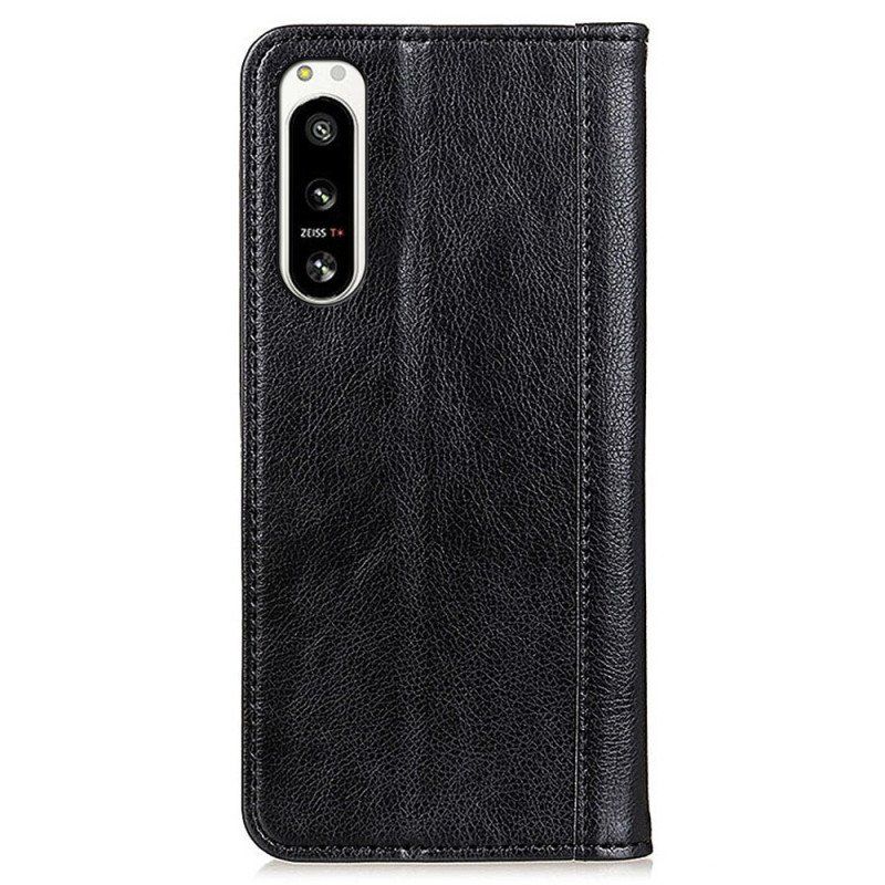 Etui Na Telefon do Sony Xperia 5 IV Etui Folio Dwoina Skóry