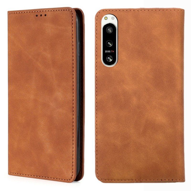 Etui Na Telefon do Sony Xperia 5 IV Etui Folio Elegancka Sztuczna Skóra