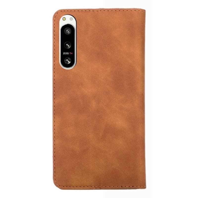 Etui Na Telefon do Sony Xperia 5 IV Etui Folio Elegancka Sztuczna Skóra