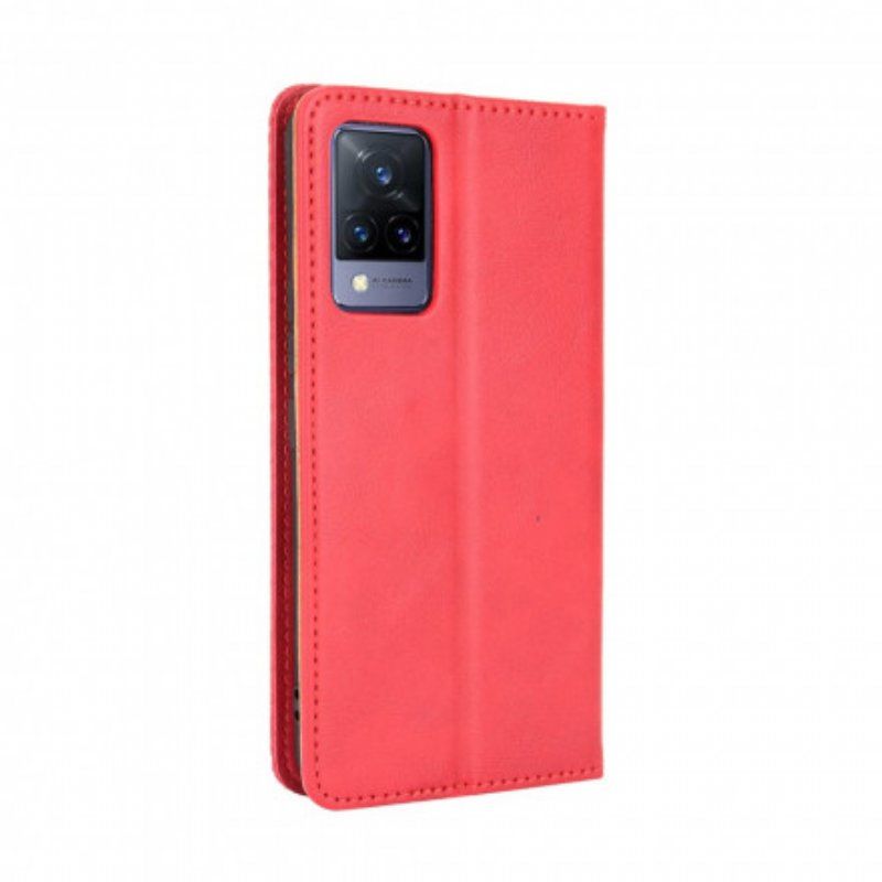 Etui Na Telefon do Vivo V21 5G Etui Folio Stylizowany Efekt Skóry W Stylu Vintage