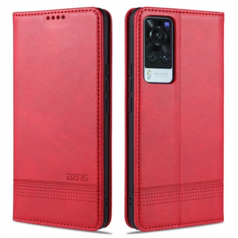 Etui Na Telefon do Vivo X60 Pro Etui Folio Stylizacja Skóry Azns