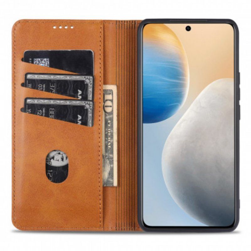 Etui Na Telefon do Vivo X60 Pro Etui Folio Stylizacja Skóry Azns