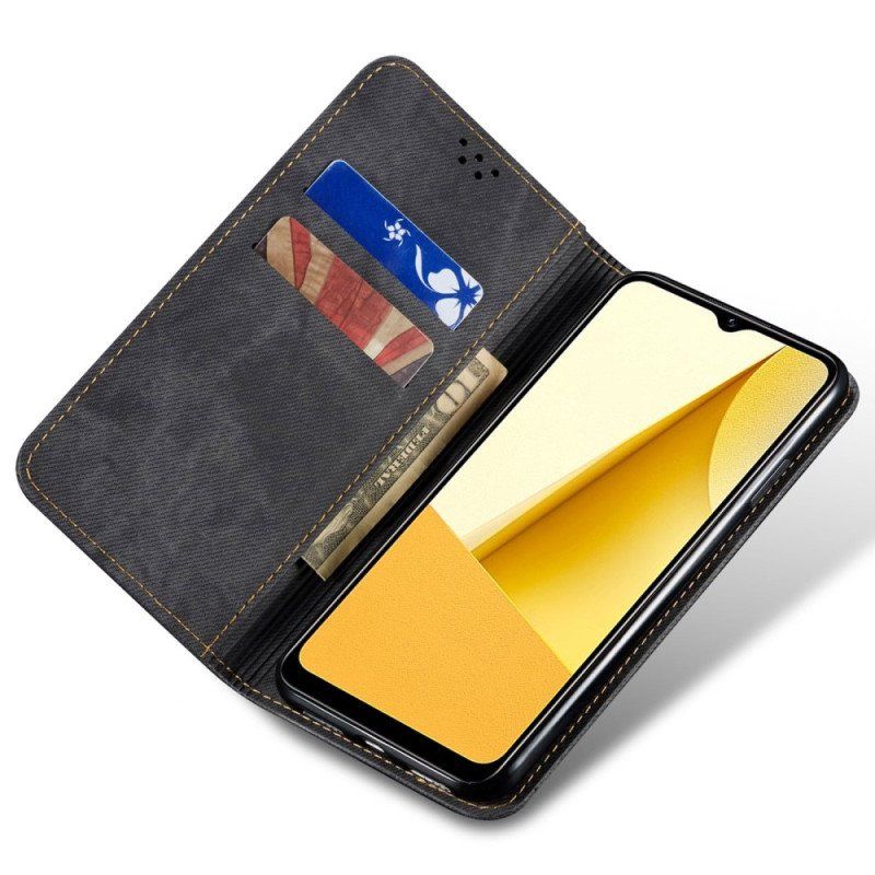 Etui Na Telefon do Vivo Y35 Etui Folio Tkanina Dżinsowa