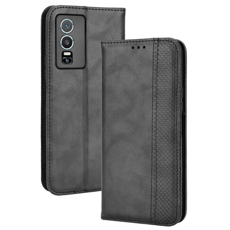 Etui Na Telefon do Vivo Y76 5G Etui Folio Stylizowany Skórzany Styl