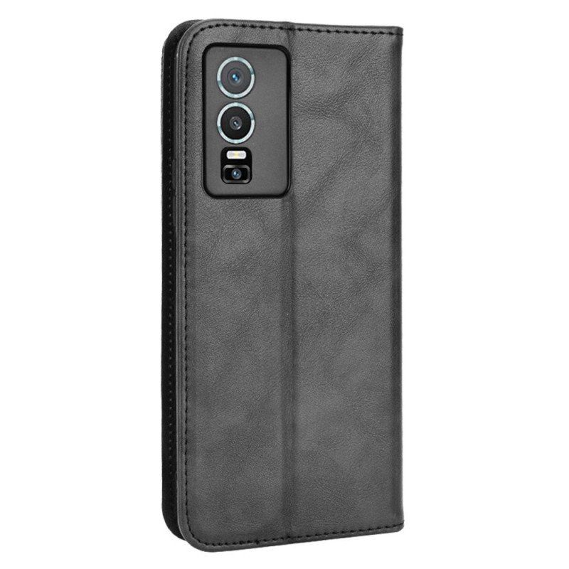 Etui Na Telefon do Vivo Y76 5G Etui Folio Stylizowany Skórzany Styl