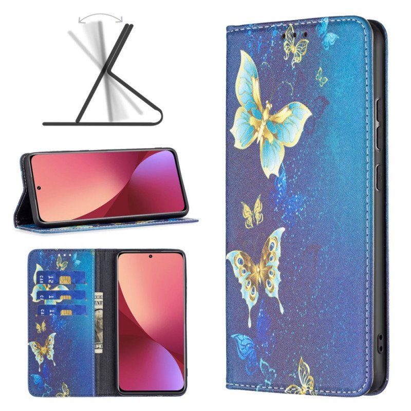 Etui Na Telefon do Xiaomi 12 / 12X Etui Folio Kolorowe Motyle