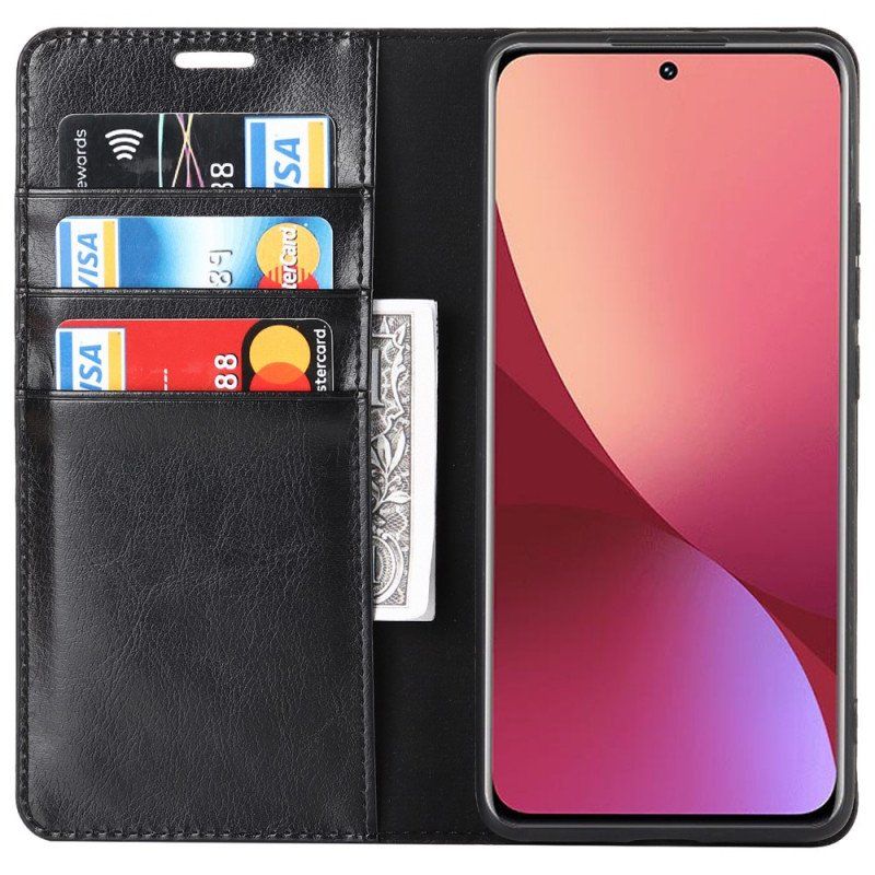 Etui Na Telefon do Xiaomi 12 / 12X Etui Folio Prawdziwa Skóra