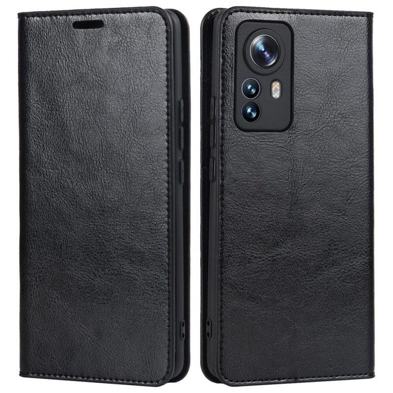 Etui Na Telefon do Xiaomi 12 Pro Etui Folio Prawdziwa Skóra