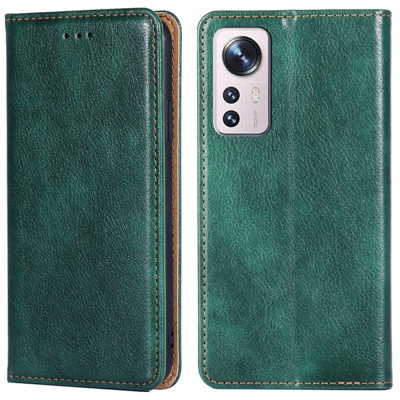 Etui Na Telefon do Xiaomi 12 Pro Etui Folio Przeszycia Ze Sztucznej Skóry