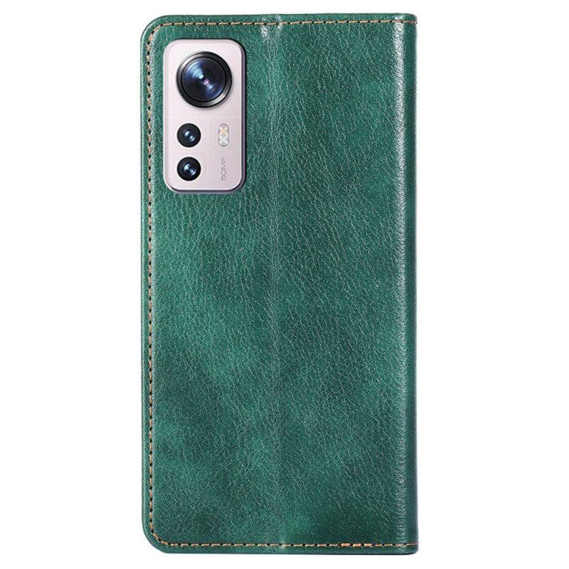 Etui Na Telefon do Xiaomi 12 Pro Etui Folio Przeszycia Ze Sztucznej Skóry