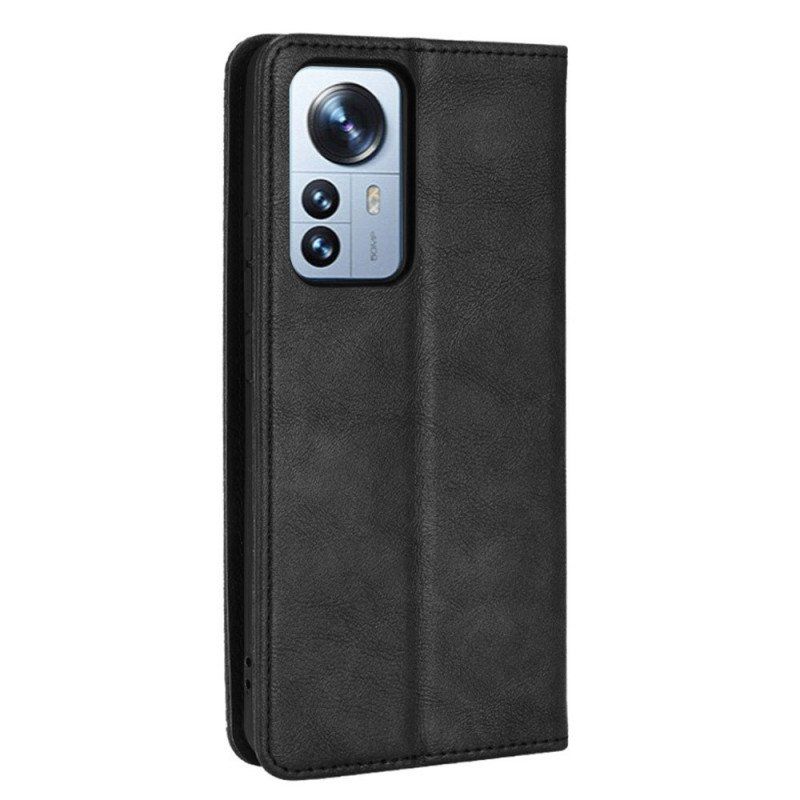 Etui Na Telefon do Xiaomi 12 Pro Etui Folio Stylizowany Efekt Skóry W Stylu Vintage