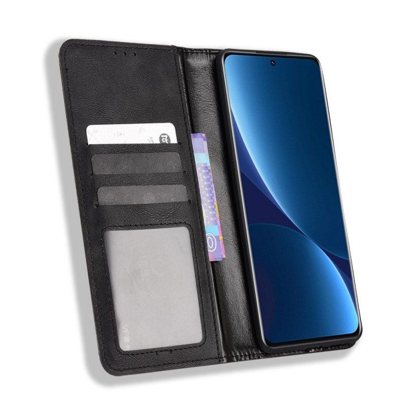 Etui Na Telefon do Xiaomi 12 Pro Etui Folio Stylizowany Efekt Skóry W Stylu Vintage