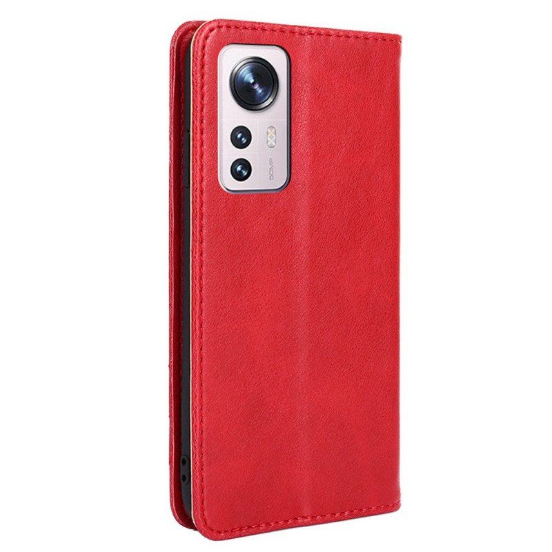 Etui Na Telefon do Xiaomi 12 Pro Etui Folio Stylowy Skórzany Nit