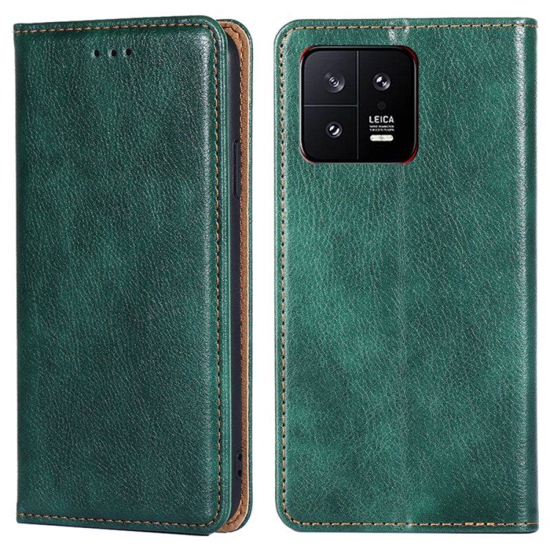 Etui Na Telefon do Xiaomi 13 Etui Folio Przeszycia Ze Sztucznej Skóry