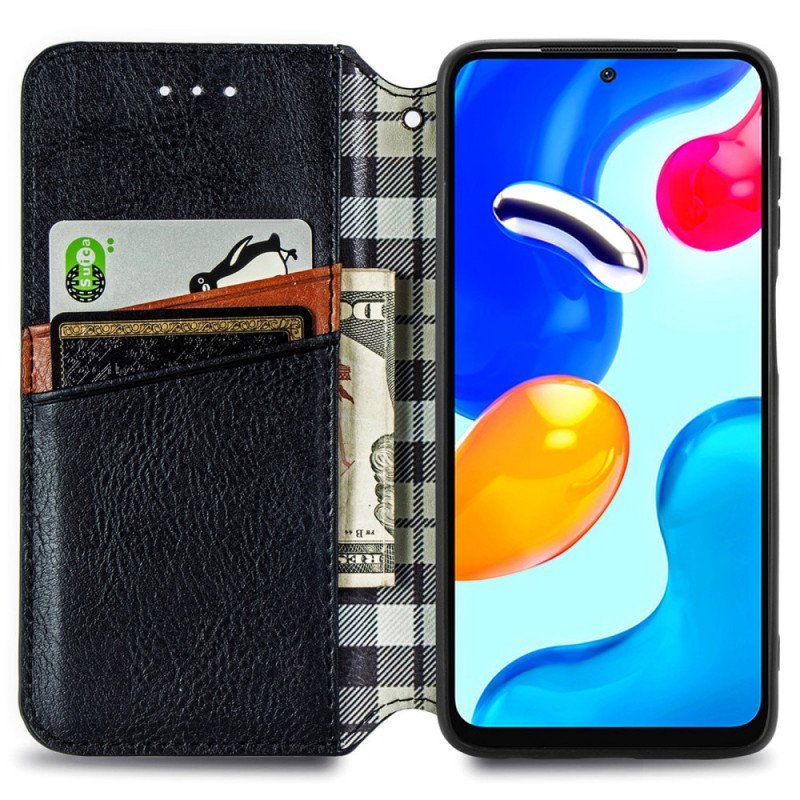 Etui Na Telefon do Xiaomi Redmi Note 11 / 11S Etui Folio Skórzany Efekt Diamentowej Tekstury