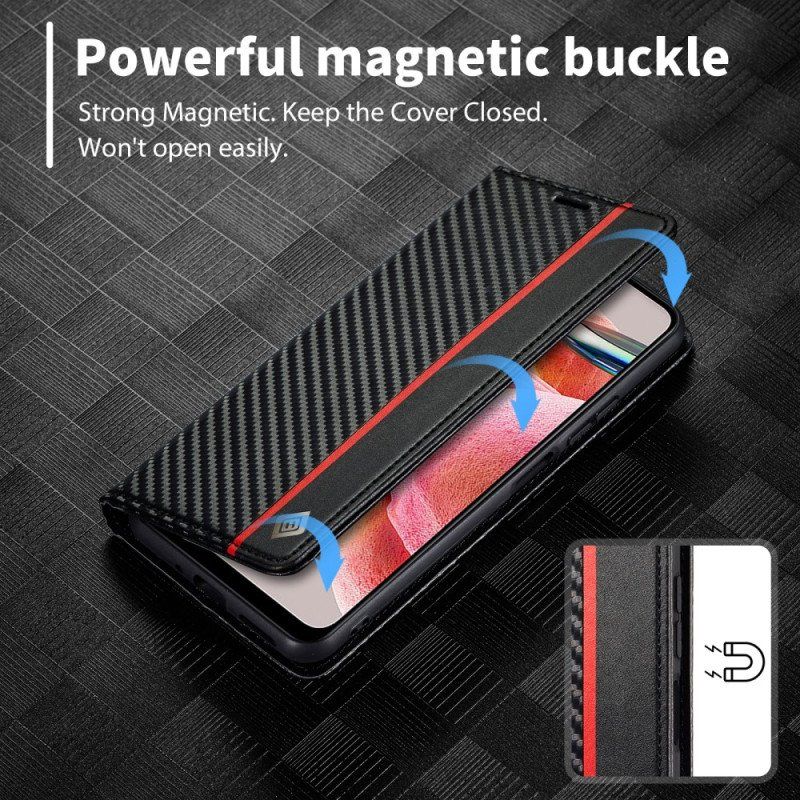 Etui Na Telefon do Xiaomi Redmi Note 12 4G Etui Folio Włókno Węglowe Lc.imeeke