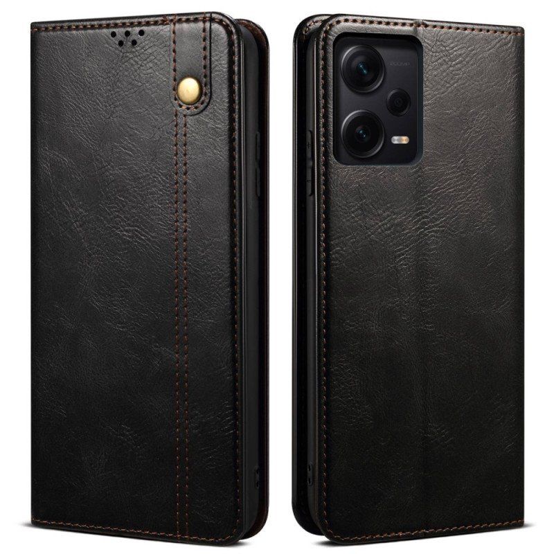 Etui Na Telefon do Xiaomi Redmi Note 12 Pro Plus Etui Folio Woskowana Sztuczna Skóra