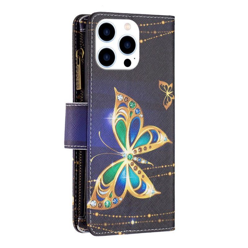 Etui Na Telefon Pokrowce do iPhone 14 Pro Portfel Portfel Motyle