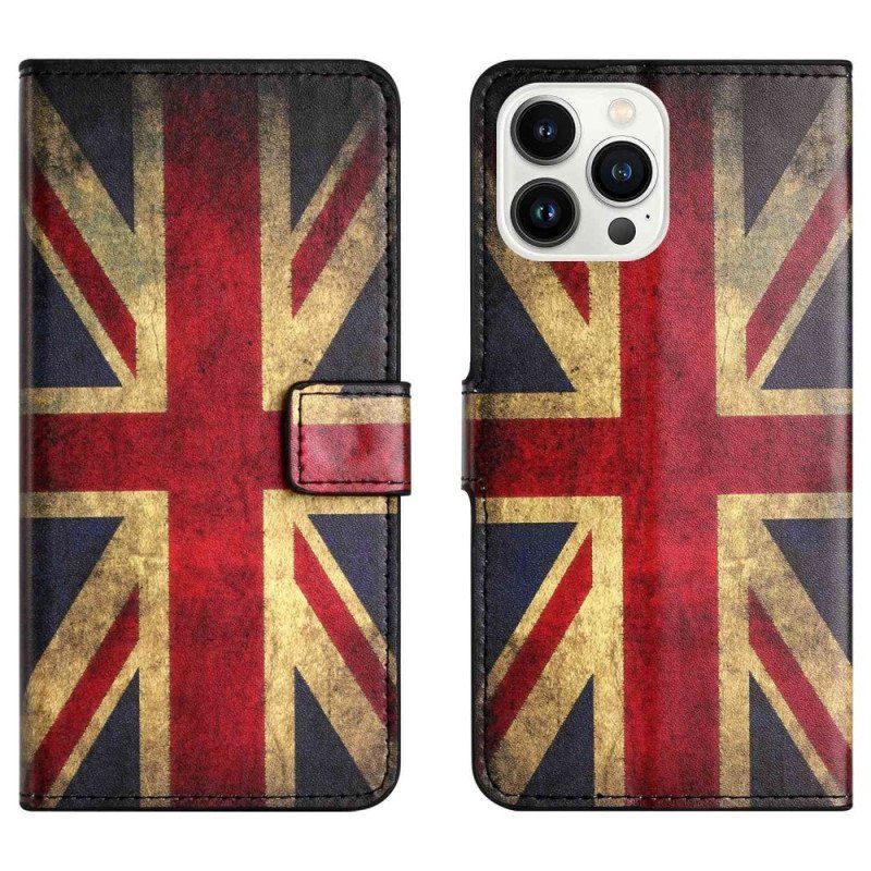 Etui Na Telefon Pokrowce do iPhone 14 Pro Vintage Angielska Flaga