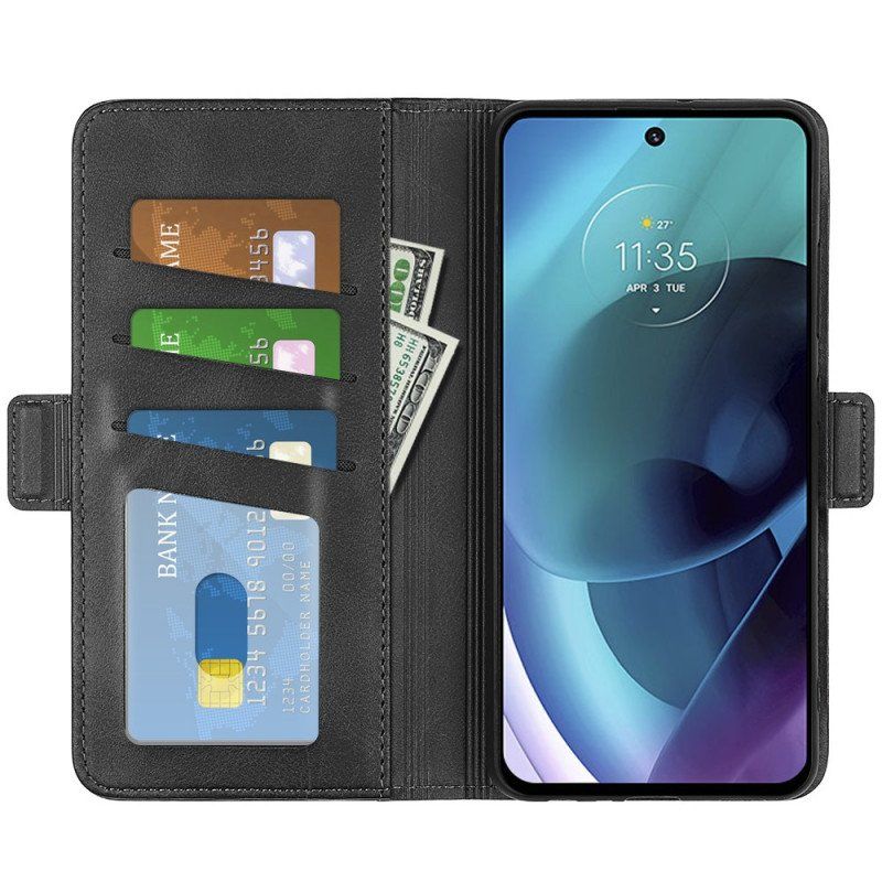 Etui Na Telefon Pokrowce do Moto G51 5G Etui Folio Podwójna Klapa