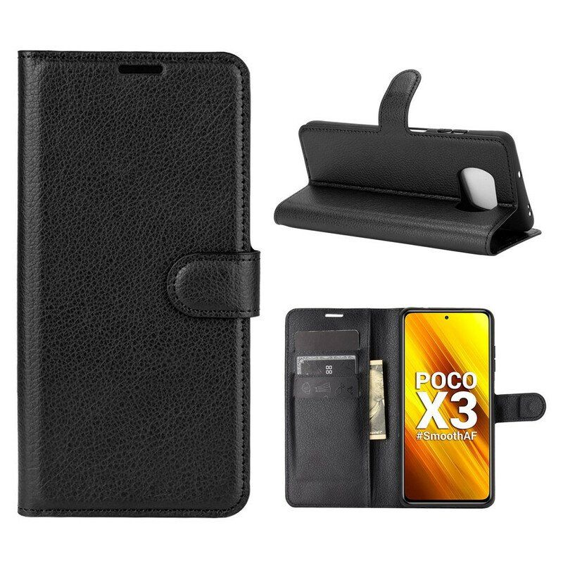 Etui Na Telefon Pokrowce do Poco X3 / X3 Pro / X3 NFC Klasyczna Sztuczna Skóra